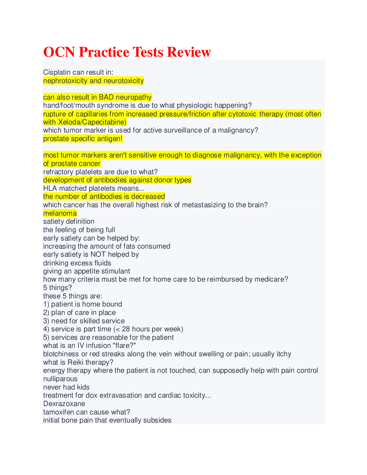 Preview image for OCN Practice Tests Review Exams Questions and Answers